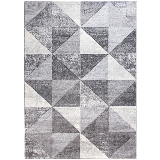 Grey Geometric Triangles Rug - Impulse Triad