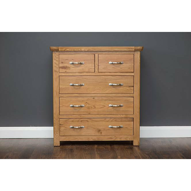 Manhattan Oak Chest of Drawers (5 Drawer)