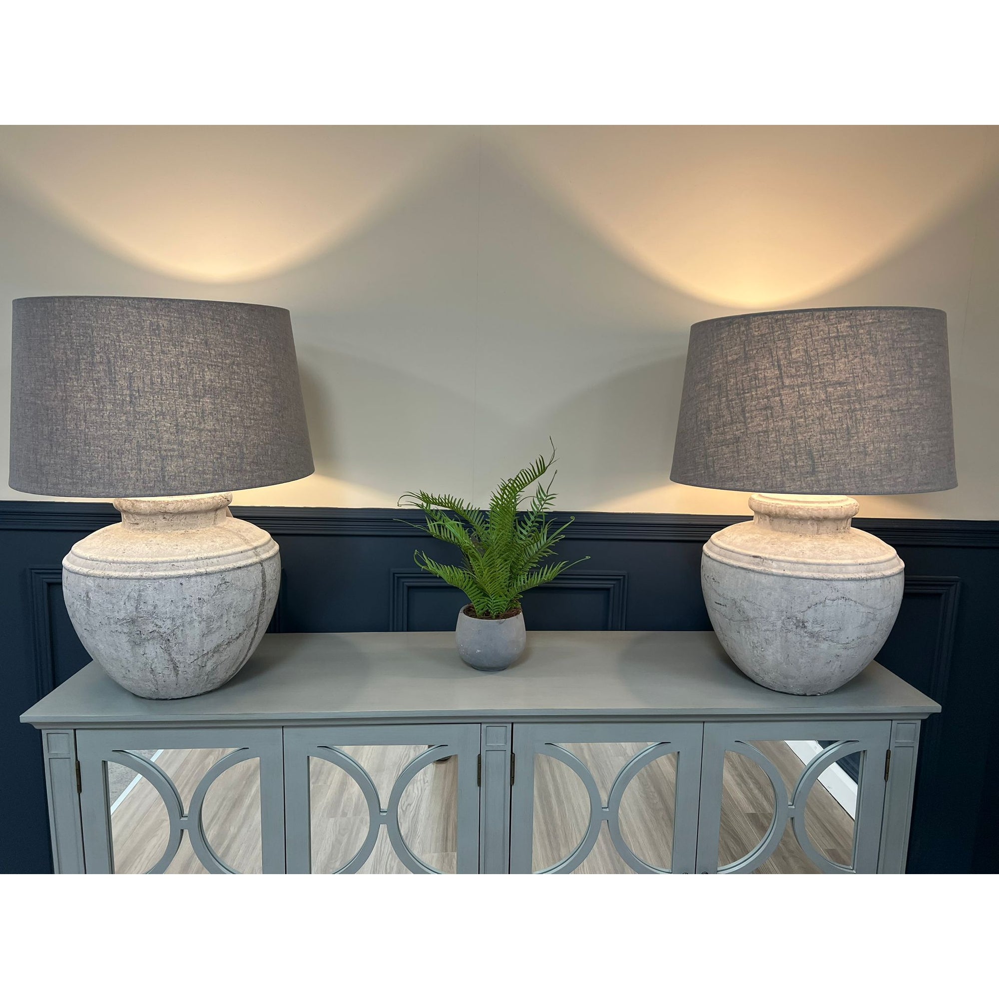 Meg-  Grey Stone Ceramic Lamp