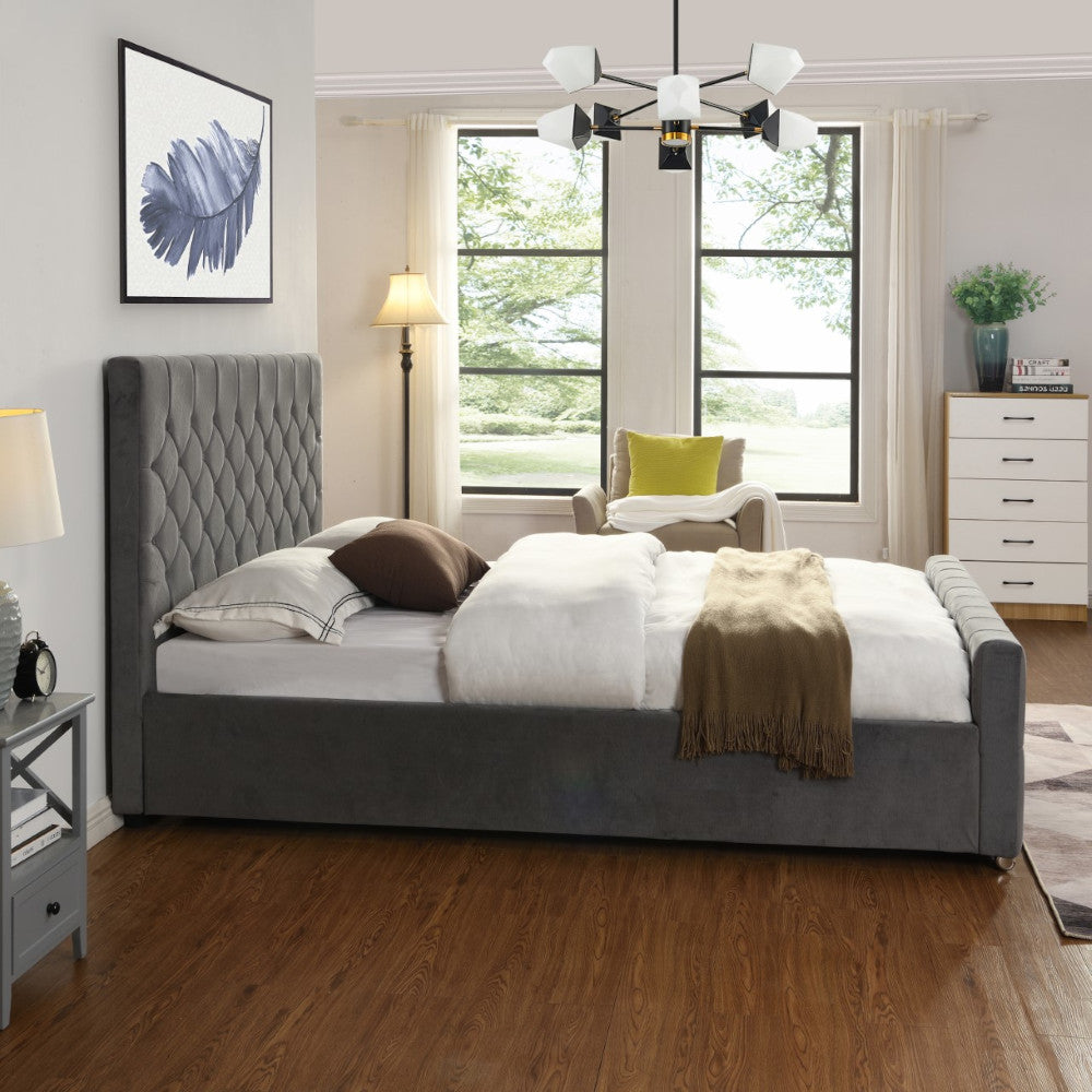 Becky -  Grey 4ft6 Double Bedframe