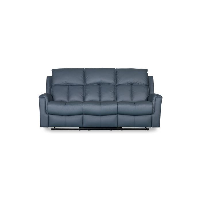 Jaxon 3 Seater- Blue Grey Leather - Recliner