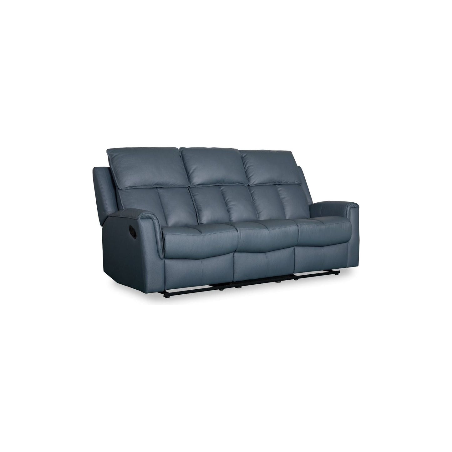 Jaxon 3 Seater- Blue Grey Leather - Recliner