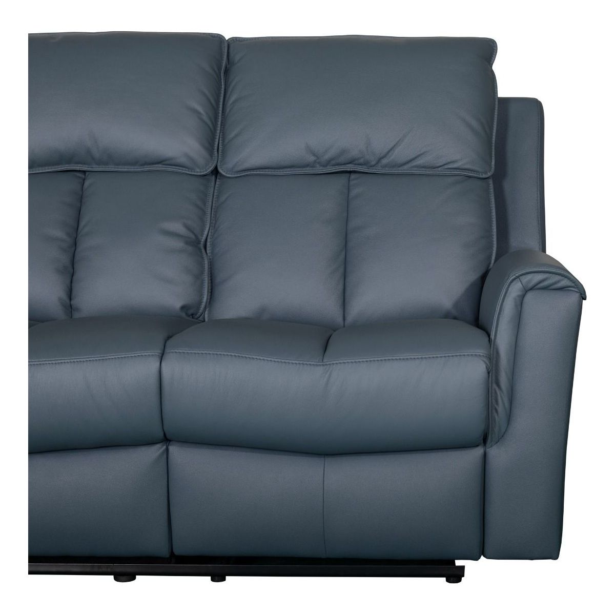 Jaxon 3 Seater- Blue Grey Leather - Recliner