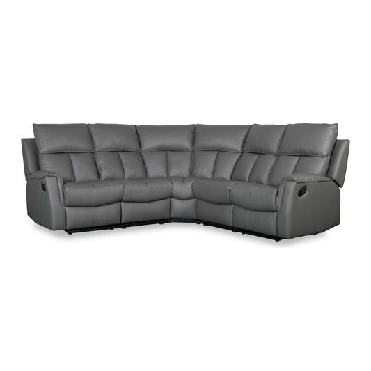 Jaxon Corner- Dark Grey Leather - Recliner
