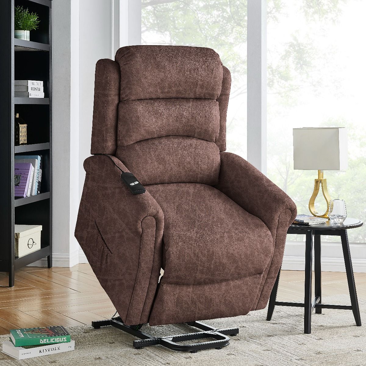 Theodore lift & tilt Dual Motor Armchair - Antique Brown