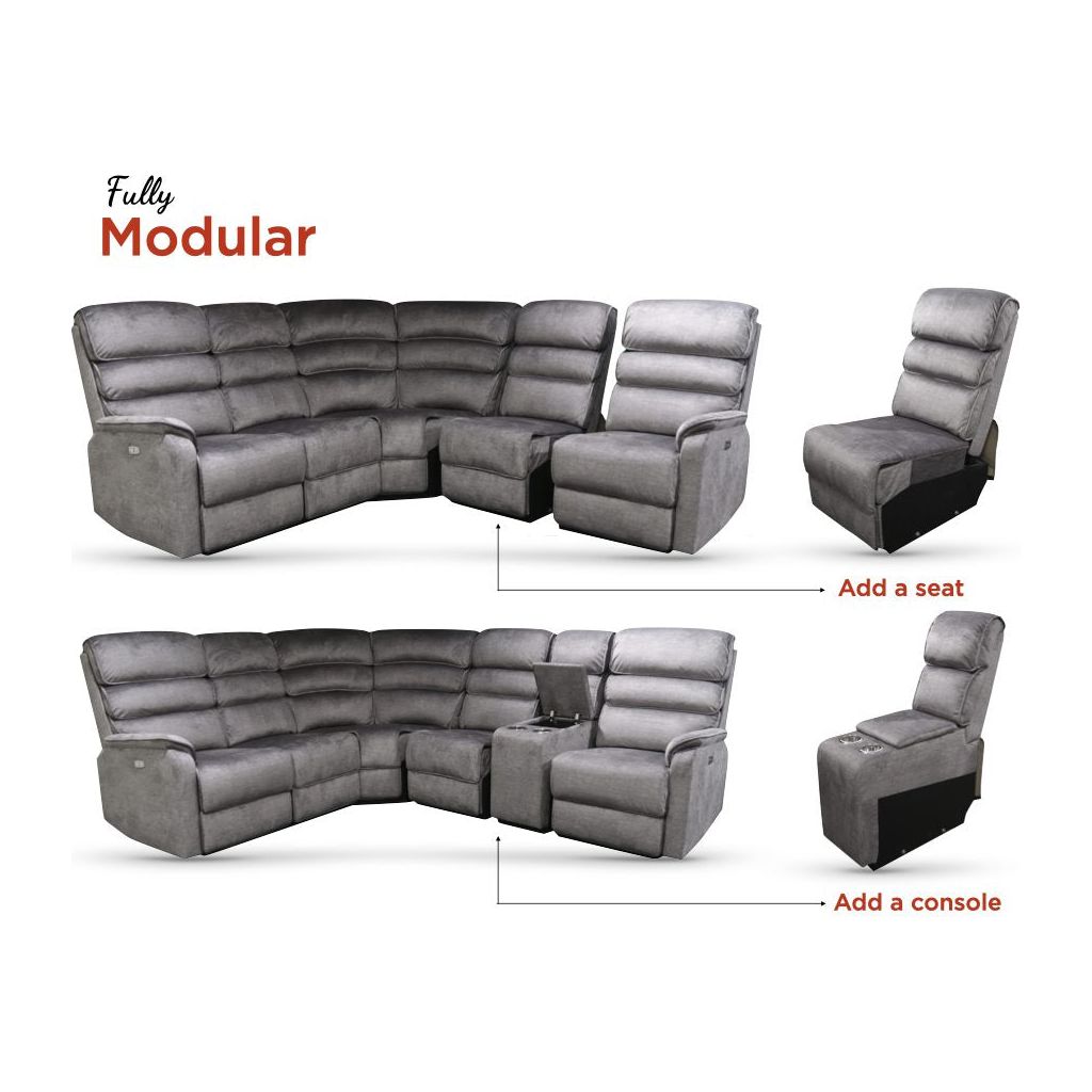 Doralee Electric Corner - Grey Fabric