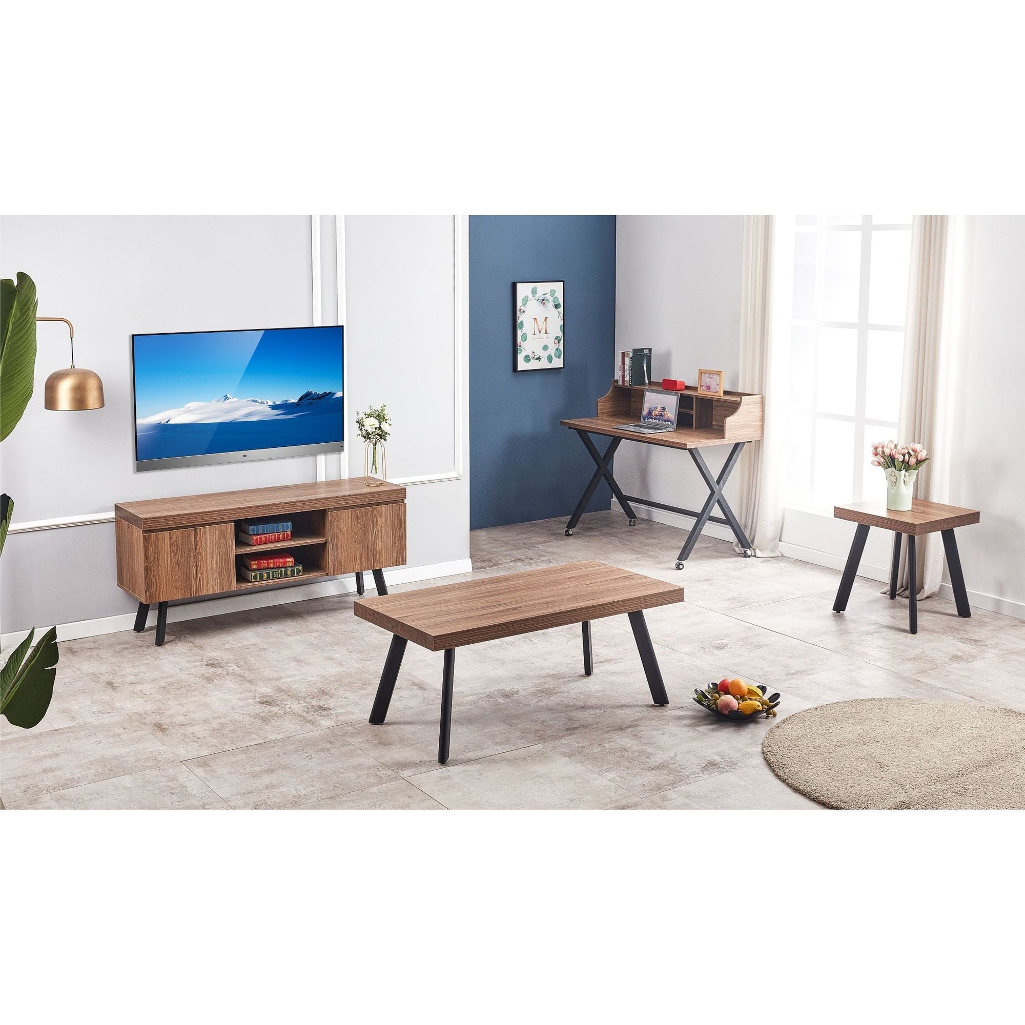 Freddy  Dining Table 1.6m Set  - Walnut