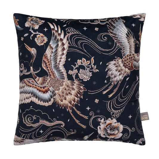 Scatter box - Heron  Navy/Rust 45x45cm