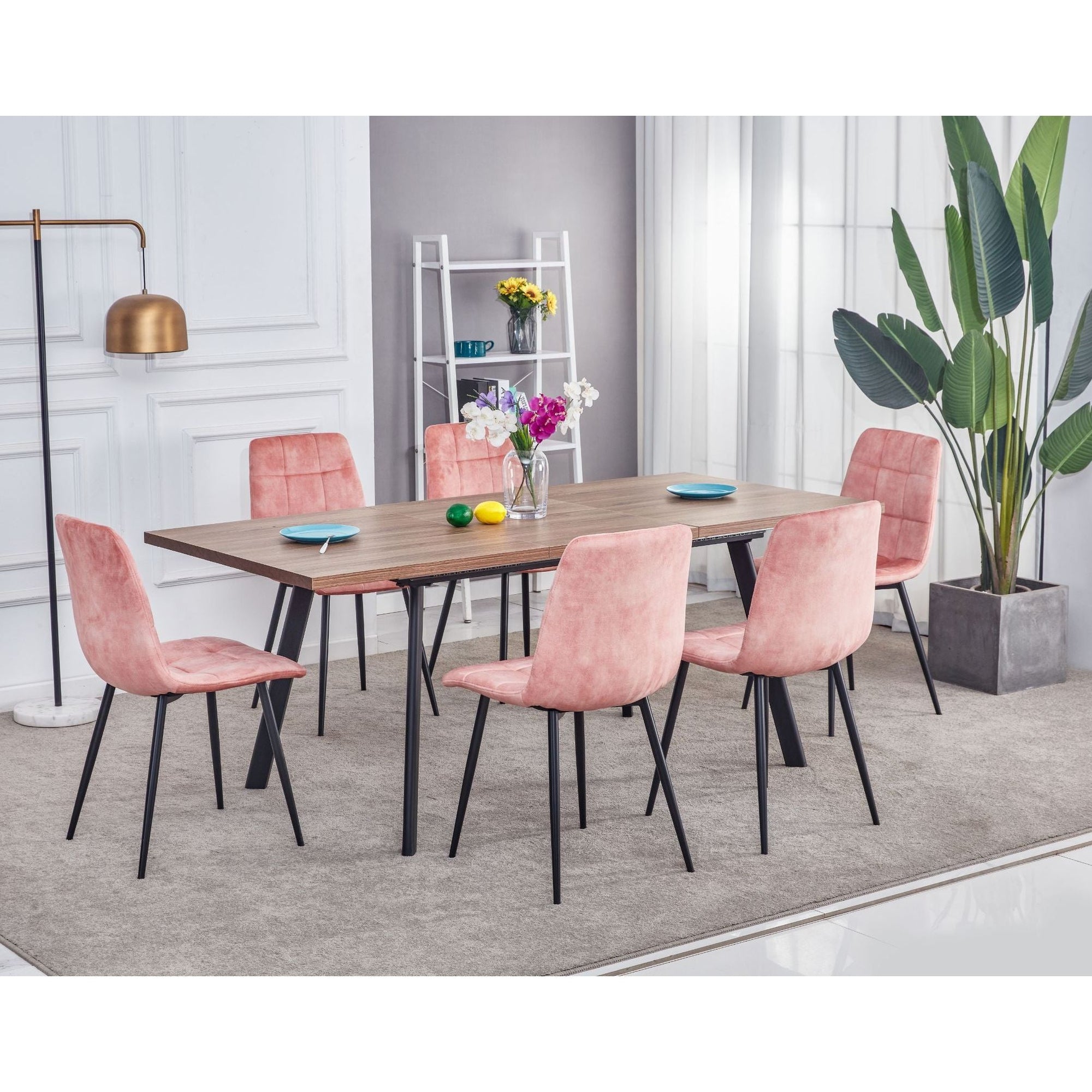 Freddy  Dining Table 1.6m/1.9m Set  - Walnut