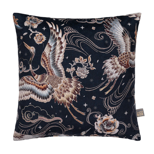 Scatter box - Heron  Navy/Rust 58x58cm