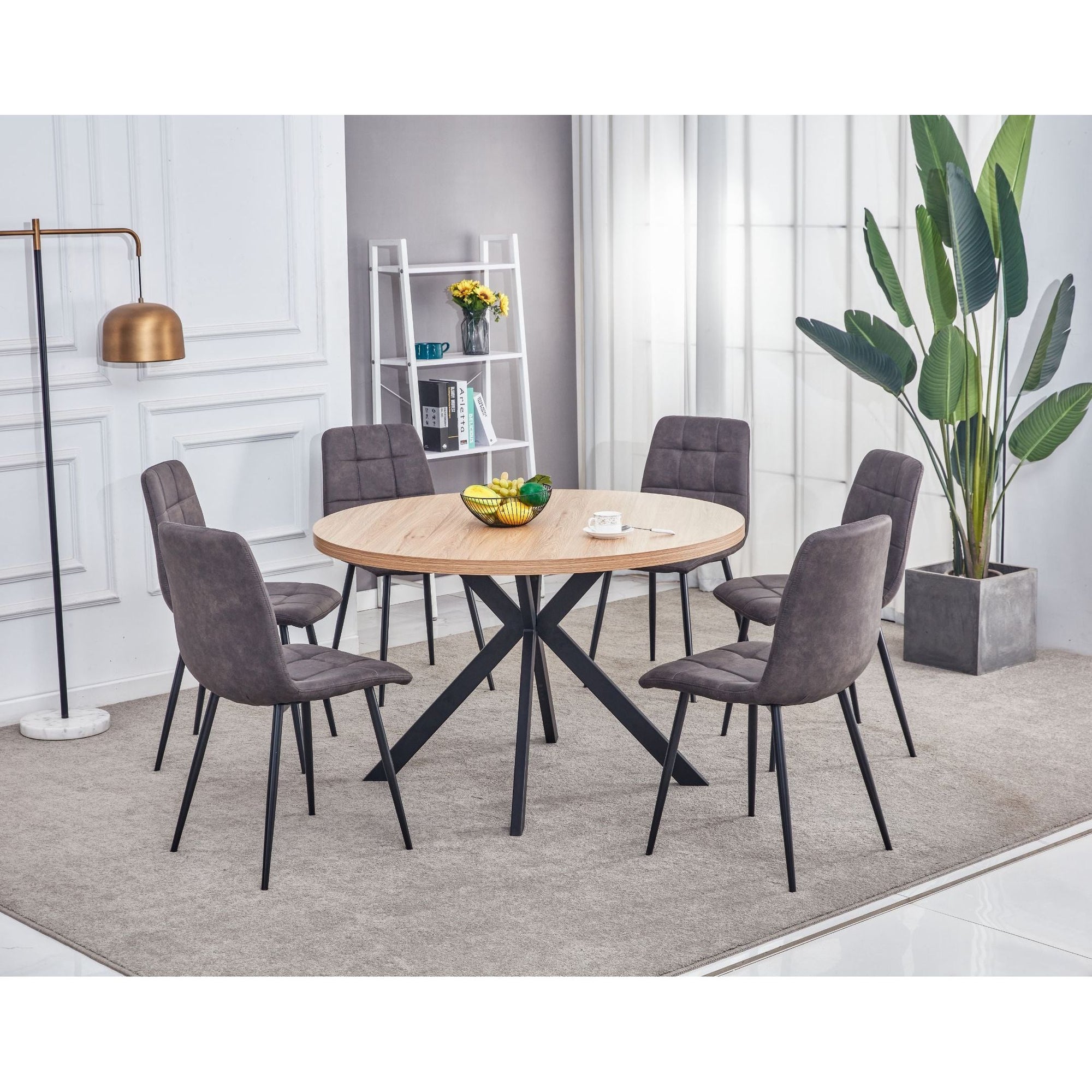 Freddy Round Dining Table Set  - Oak