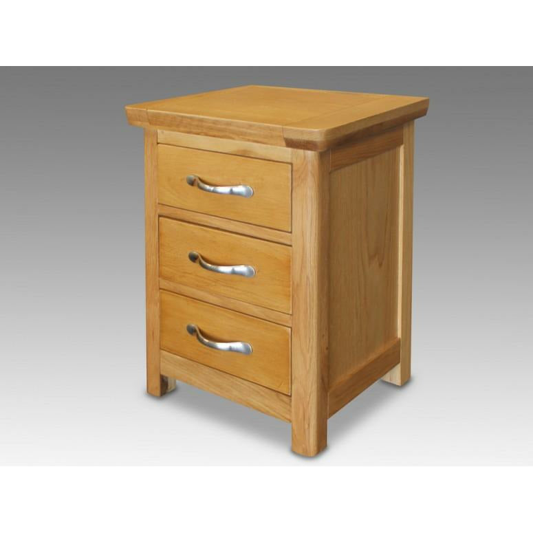 Manhattan Oak 3 Drawer Bedside Cabinet