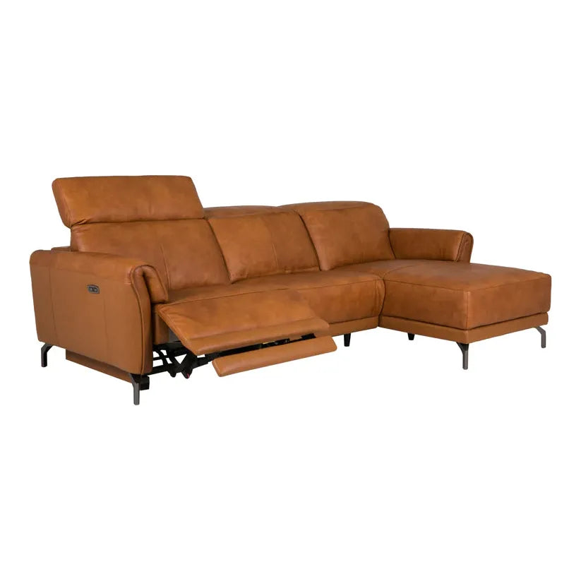 Santos Italian Leather  Electric Recliner sofa range -Tan