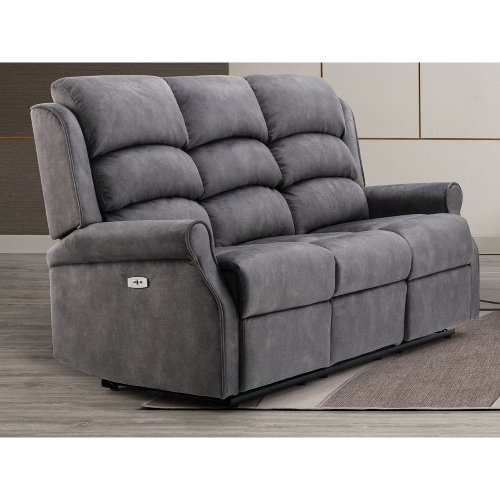 Nemo Electric Recliner Sofa Range -  Grey fabric