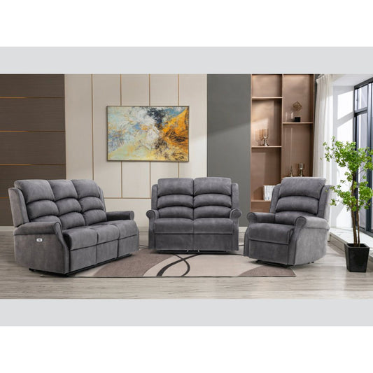 Nemo Electric Recliner Sofa Range -  Grey fabric