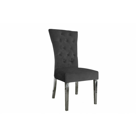 Pembroke Chair Chrome Legs Charcoal