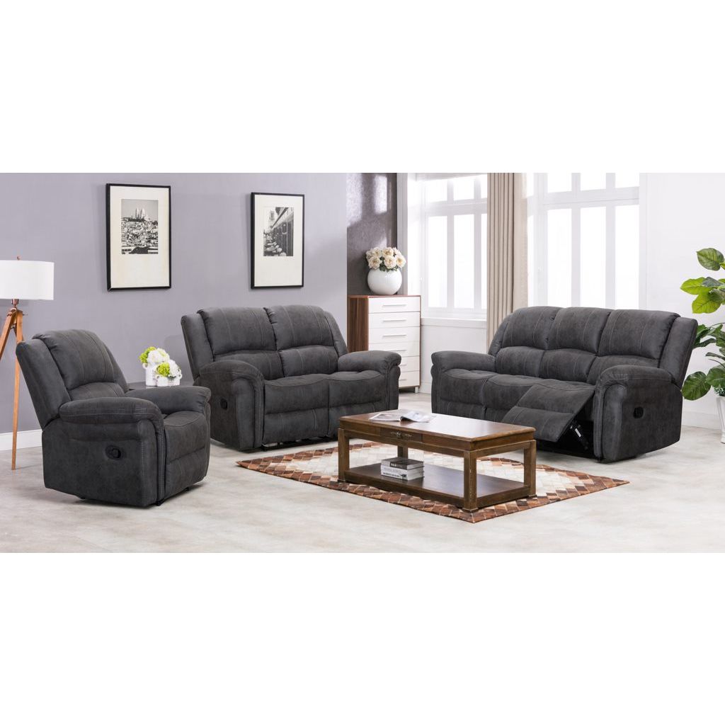 Pippa Reclining  Sofa Range - Dark Grey Fabric