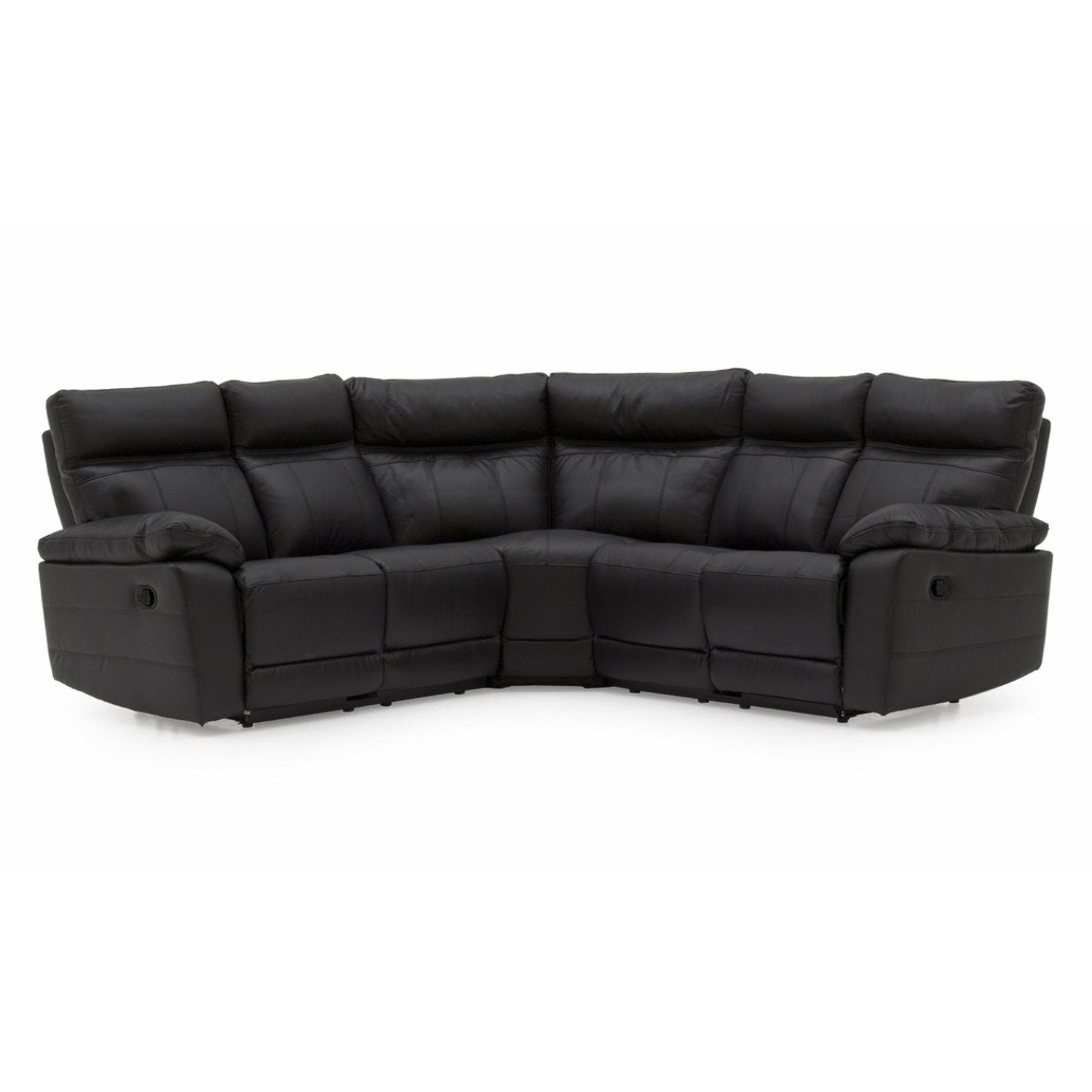 Lucca Leather/Match Corner Recliner - Black