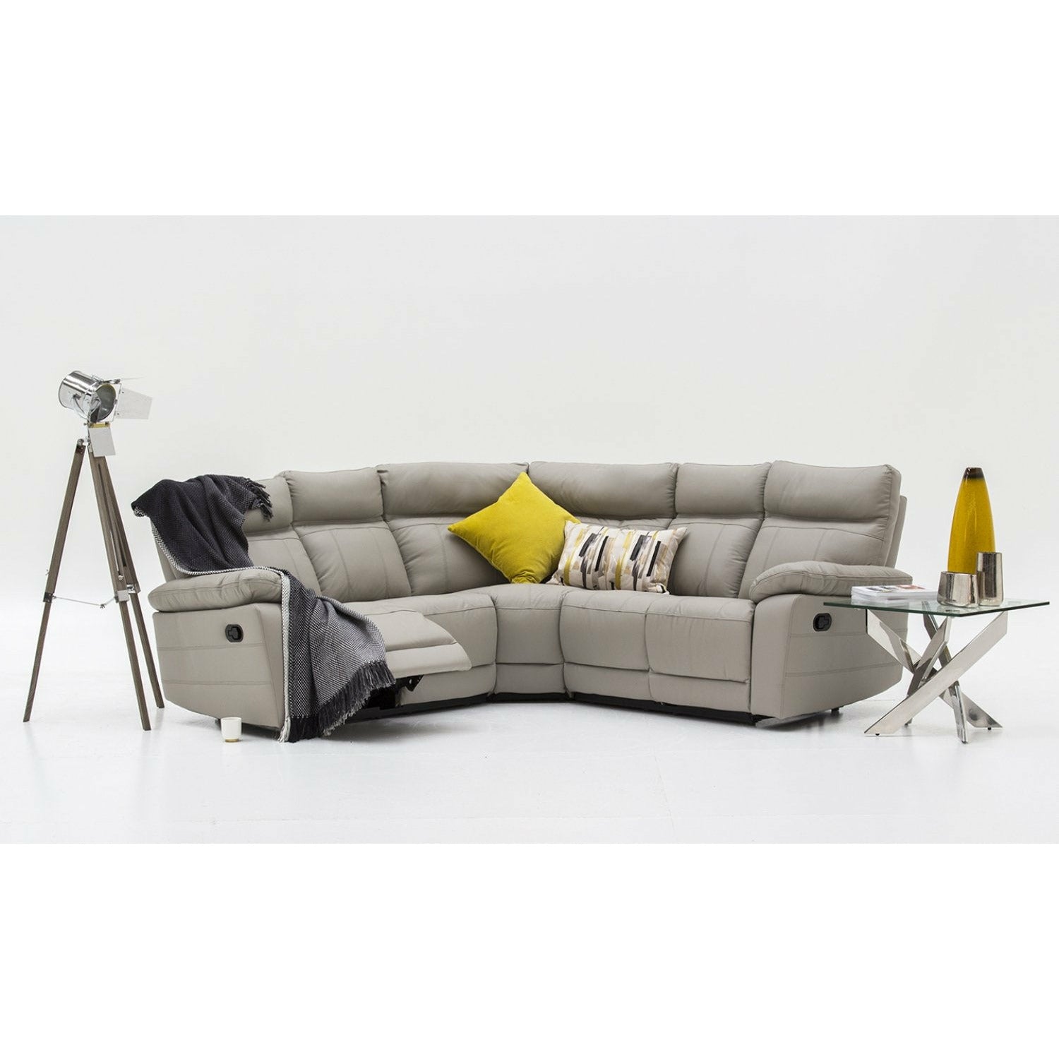 Lucca Italian Leather / Match Range Recliner Light Grey