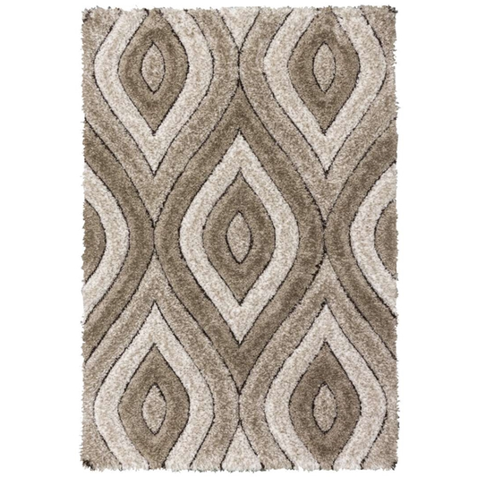 Luxus Teardrop - 3D Shaggy Rug - Beige