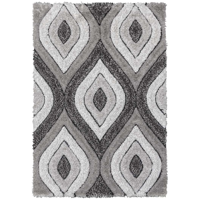 Luxus Teardrop - 3D Shaggy Rug - Grey