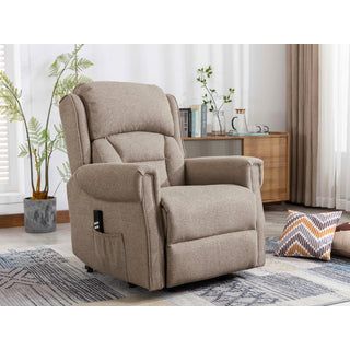 Sandy lift & tilt Dual Motor Armchair - Taupe Fabric