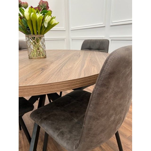 Freddy Round Dining Table Set  - Walnut