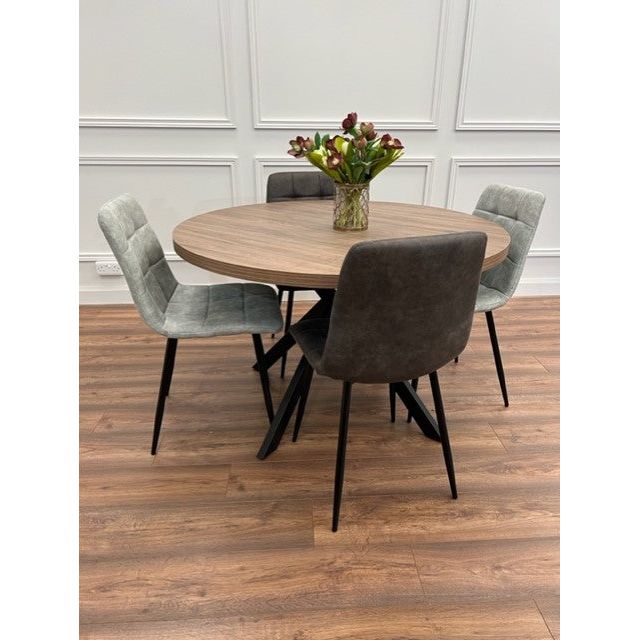 Freddy Round Dining Table Set  - Walnut