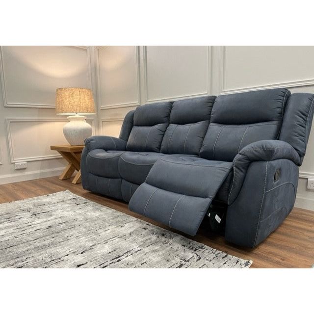 Nevada Reclining  Sofa Range - Denim Suede Fabric