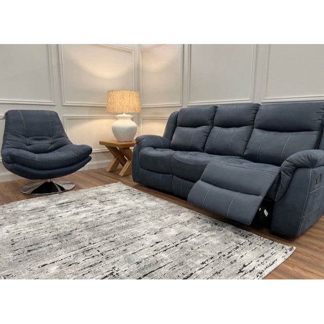 Nevada Reclining  Sofa Range - Denim Suede Fabric