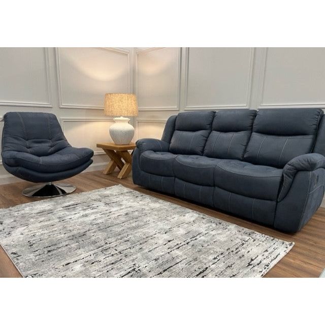 Nevada Reclining  Sofa Range - Denim Suede Fabric