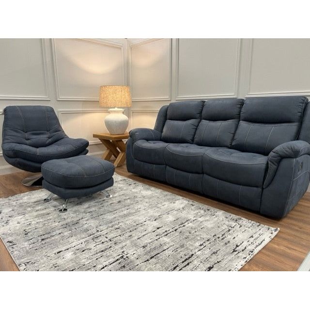 Nevada Reclining  Sofa Range - Denim Suede Fabric