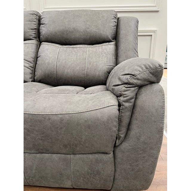 Nevada Corner Sofa  - Dark Grey Suede Fabric