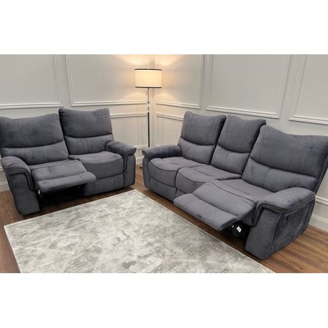 Portland Reclining  Sofa Range - Dark Grey Fabric